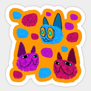 Fuzzy Cats Triple Trouble Sticker